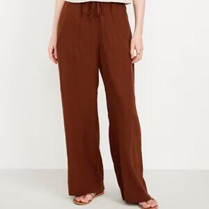 Old Navy High-Waisted Linen-Blend Super Wide-Leg Pants Size Small